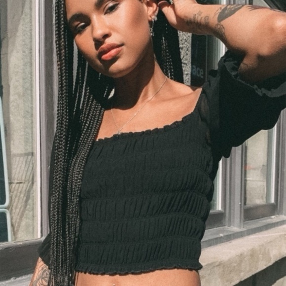 Garage Chiffon Puff Sleeved Blouse - Picture 6 of 11